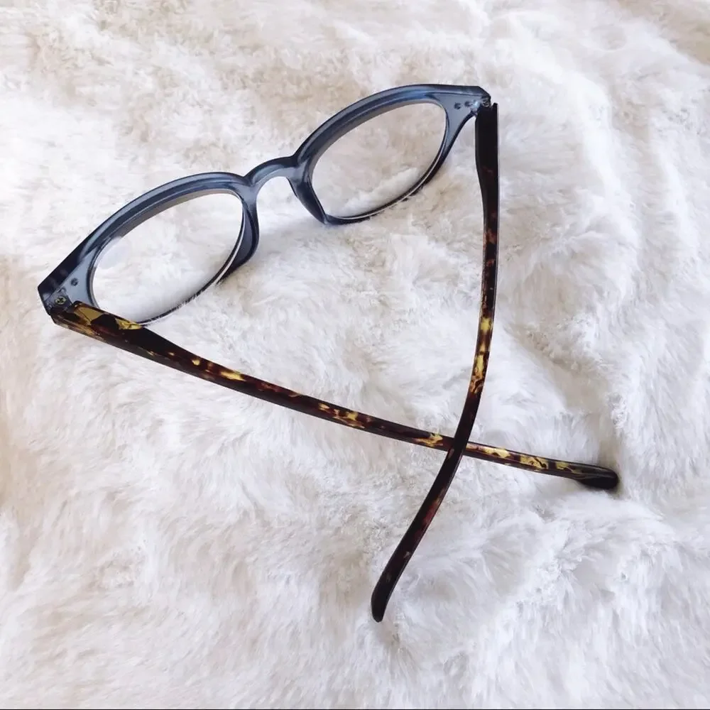 Kaylee Blue Classic Round Reader Glasses